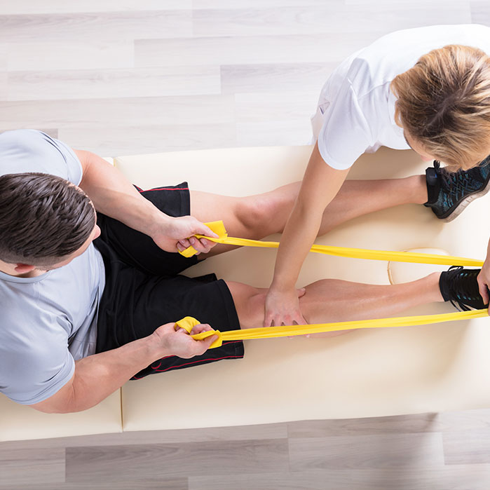 patient getting physical rehabilitation for auto accident injury in Richardson